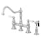 Kingston Brass KS3271PLBS Restoration 8" Bridge Kitchen Faucet W/ Sprayer, Chrome KS3271PLBS - alternate 1